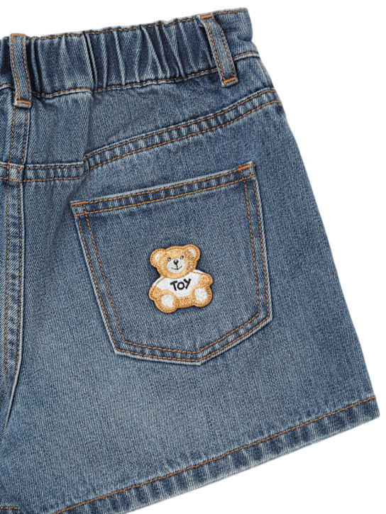 Moschino: コットンデニムハーフパンツ - ブルー - kids-girls_1 | Luisa Via Roma