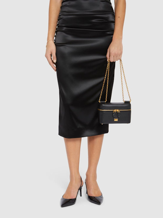 Dolce&Gabbana: Small leather vanity case - Black - women_1 | Luisa Via Roma
