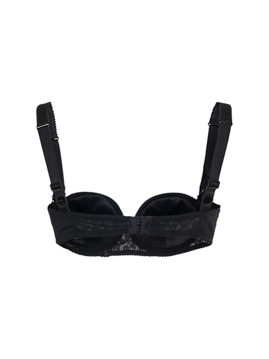 Dolce&Gabbana: Satin & lace bra - Black - women_4 | Luisa Via Roma