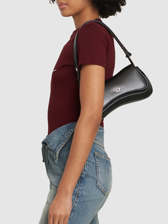 Diesel: Play leather shoulder bag - Black - women_1 | Luisa Via Roma