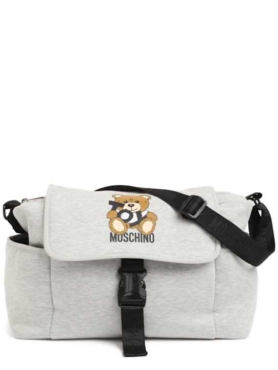Moschino: Wickeltasche und Matte aus Baumwolljersey - kids-boys_0 | Luisa Via Roma