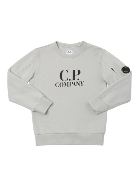 C.P. Company: Logo print cotton sweatshirt - kids-boys_0 | Luisa Via Roma