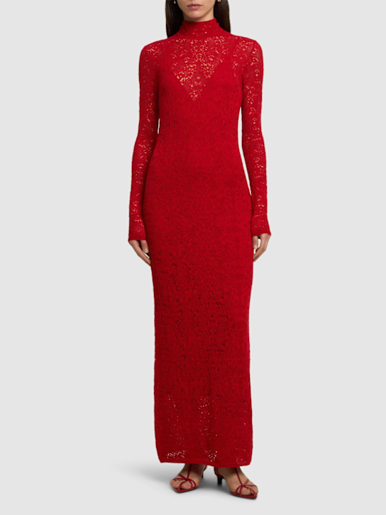 Gabriela Hearst: Lethe knitted wool blend long dress - Red - women_1 | Luisa Via Roma