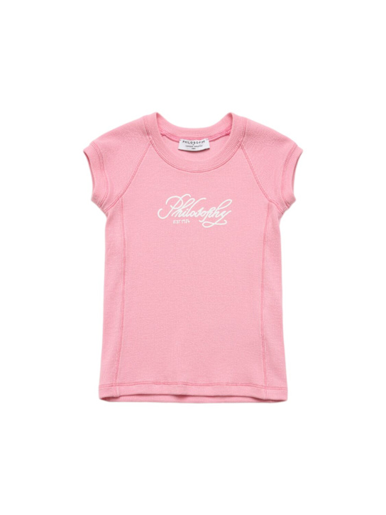 Philosophy: ビスコースブレンドTシャツ - ピンク - kids-girls_0 | Luisa Via Roma