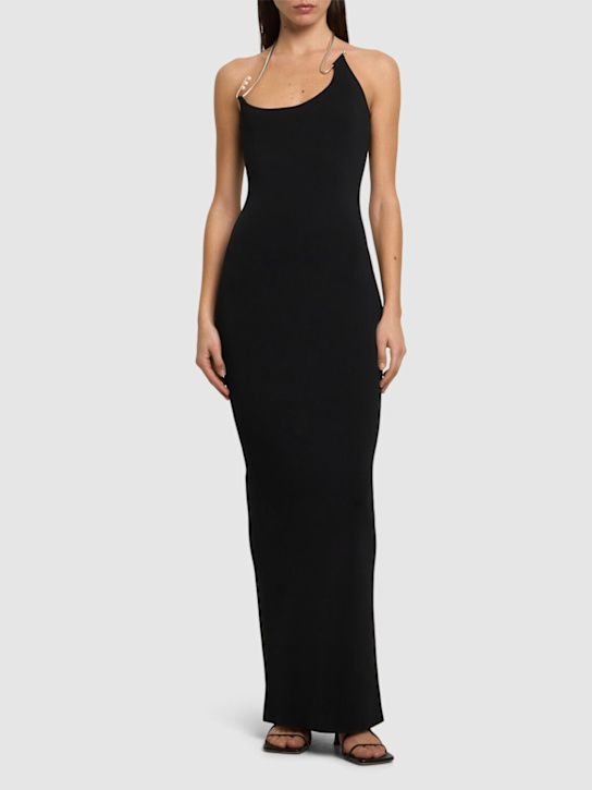 Christopher Esber: Levitate rib knit long dress - Black - women_1 | Luisa Via Roma