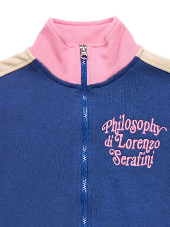Philosophy: カラーブロック コットン ジップアップスウェットシャツ - マルチカラー - kids-girls_1 | Luisa Via Roma
