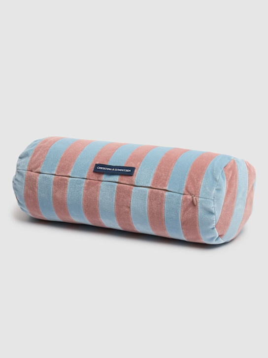 Christina Lundsteen: Striped bolster cushion - Pink - ecraft_1 | Luisa Via Roma