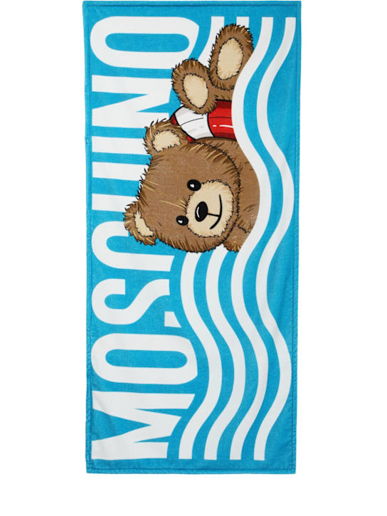 Moschino: Printed cotton terry towel - kids-girls_0 | Luisa Via Roma