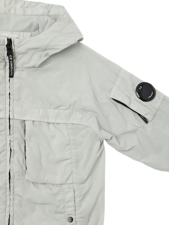 C.P. Company: Hooded nylon  jacket - Light Grey - kids-boys_1 | Luisa Via Roma