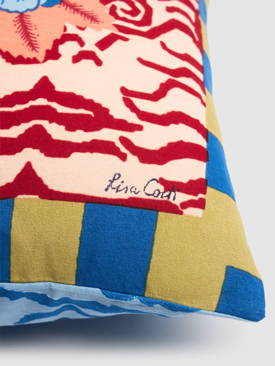 LISA CORTI: Indian Tiger Red cushion - Red - ecraft_3 | Luisa Via Roma