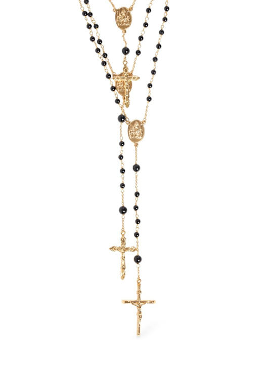 Dolce&Gabbana: Triple chain Rosary long necklace - women_0 | Luisa Via Roma