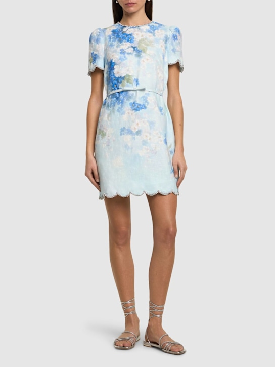 Zimmermann: Crush printed linen mini dress - women_1 | Luisa Via Roma