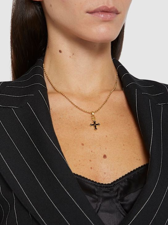 Dolce&Gabbana: Plated cross pendant necklace - Gold - women_1 | Luisa Via Roma