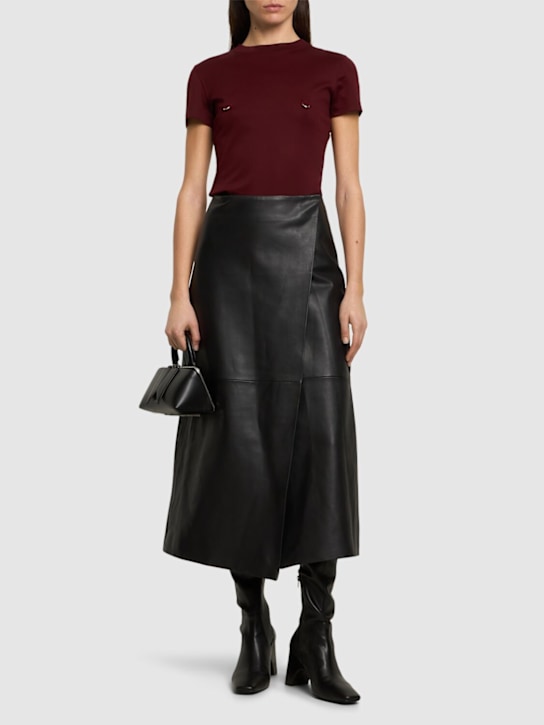 Ring detail cropped cotton jersey top - Thumbnail 2