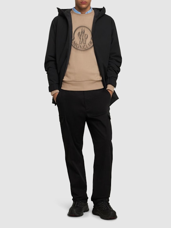 Moncler: Stretch cotton gabardine pants - men_1 | Luisa Via Roma