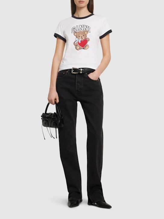 GANNI: Bear small jersey t-shirt - women_1 | Luisa Via Roma