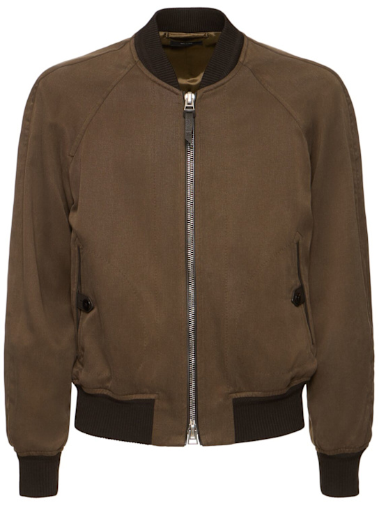 Tom Ford: Fluid hazed gabardine bomber - men_0 | Luisa Via Roma