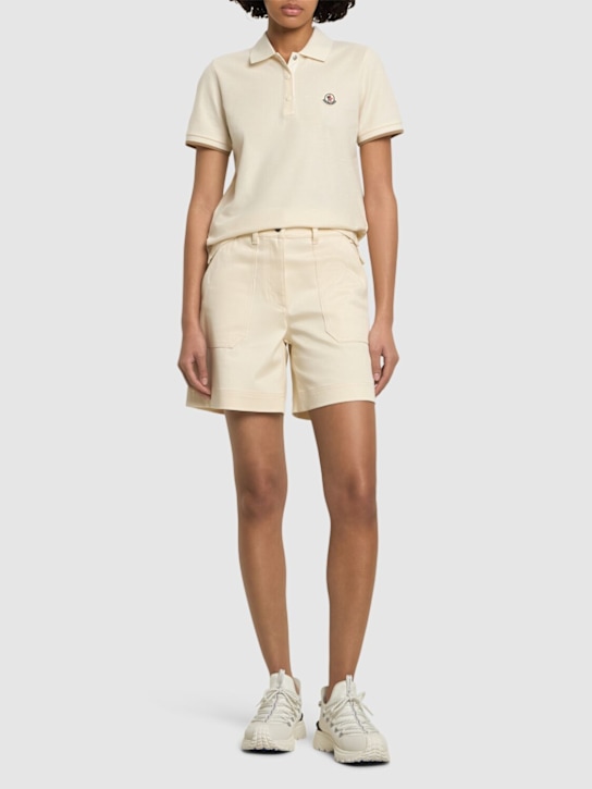 Moncler: Cotton piquet polo shirt - women_1 | Luisa Via Roma