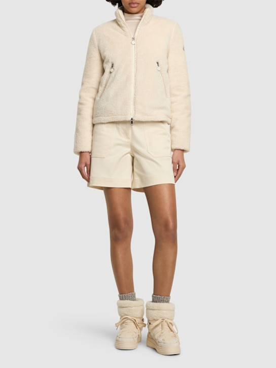 Moncler: Teddy capsule Polignac down jacket - Silk White - women_1 | Luisa Via Roma