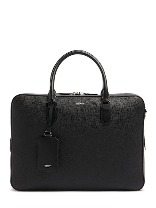 Tom Ford: Elliot soft grain leather briefcase - men_0 | Luisa Via Roma
