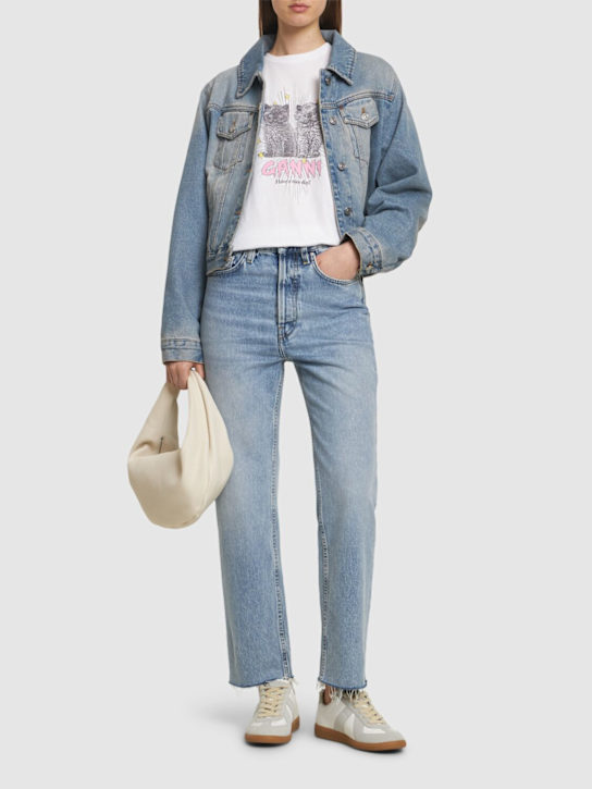 GANNI: Kittens relaxed jersey t-shirt - women_1 | Luisa Via Roma