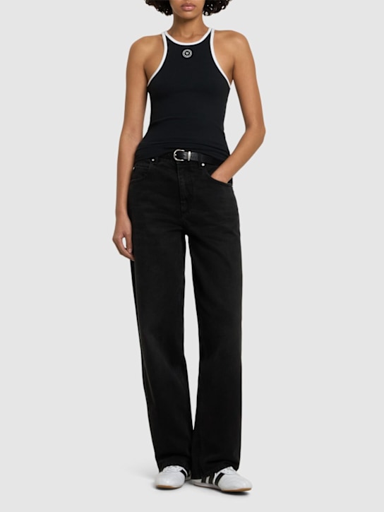 Sporty & Rich: Ribbed cotton tank top - women_1 | Luisa Via Roma