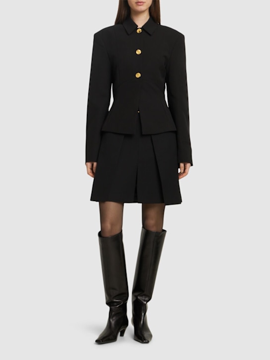 GANNI: Light twill suiting blazer - Black - women_1 | Luisa Via Roma