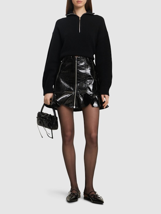 GANNI: Future coated mini skirt - women_1 | Luisa Via Roma