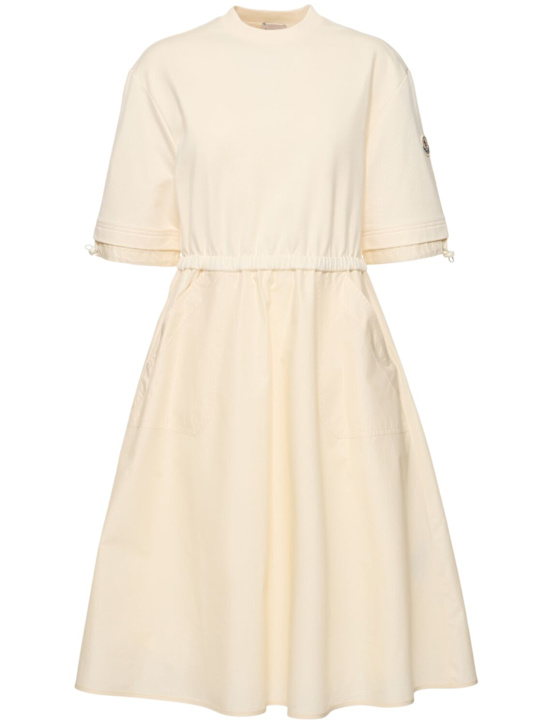 Moncler: Cotton fleece jersey dress - women_0 | Luisa Via Roma