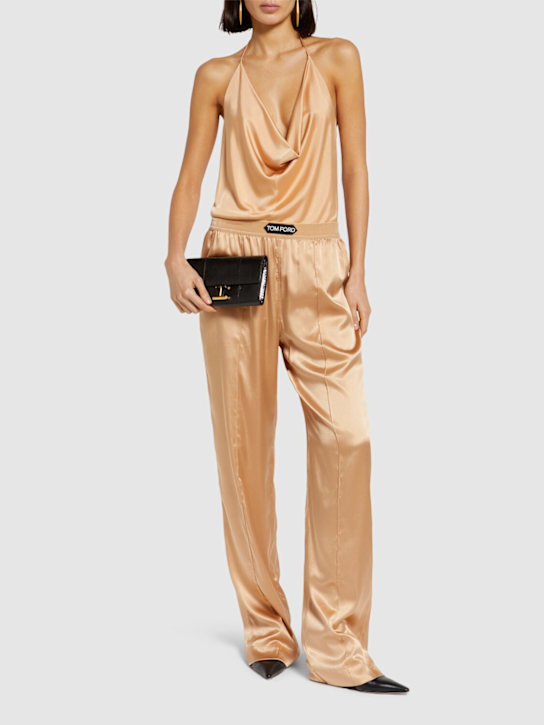 Tom Ford: ビスコースジャージーパンツ - ベージュ - women_1 | Luisa Via Roma