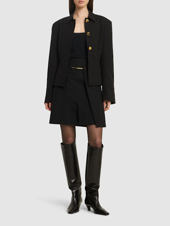 GANNI: Light twill suiting midi skirt - women_1 | Luisa Via Roma