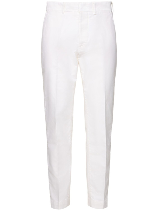 Tom Ford: Brushed cotton satin chino pants - men_0 | Luisa Via Roma