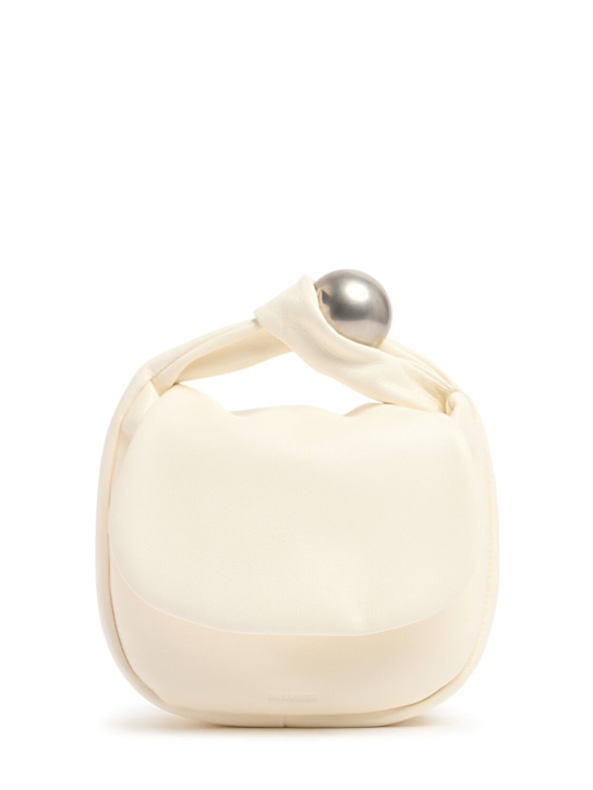 Jil Sander: Pochette en cuir souple Sphere - Coquille D'Œuf - women_0 | Luisa Via Roma