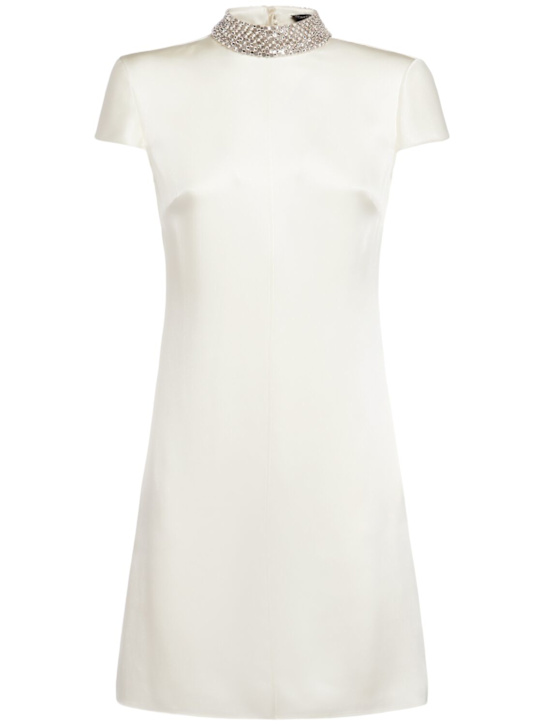 Tom Ford: Embroidered double silk satin mini dress - White - women_0 | Luisa Via Roma