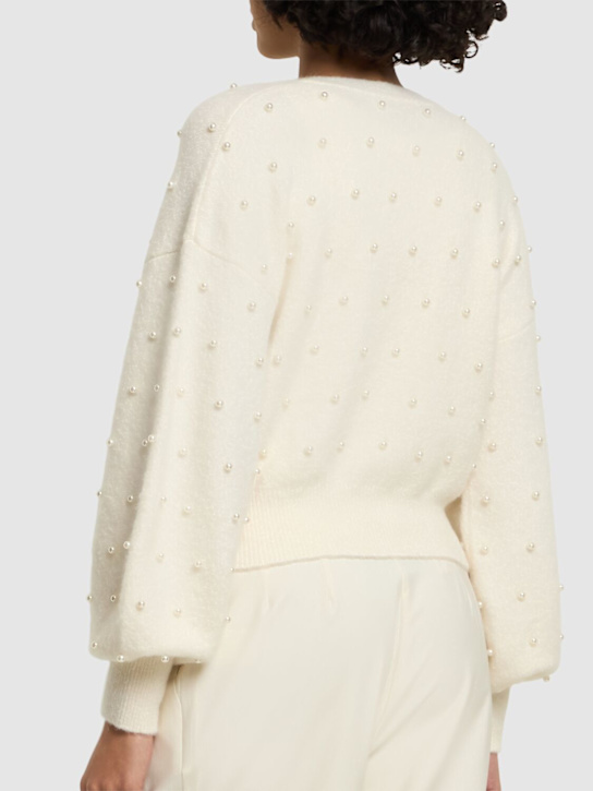 Zimmermann: Crush珠饰羊驼毛混纺开衫 - Ivory/Pearl - women_2 | Luisa Via Roma