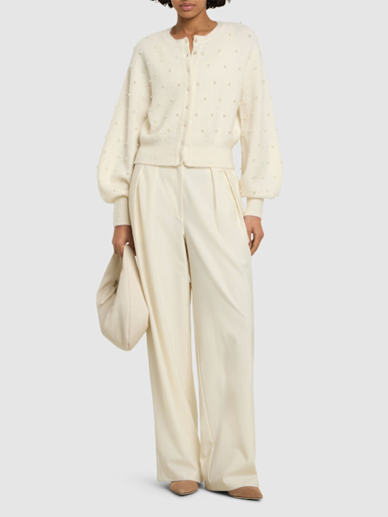 Zimmermann: Crush珠饰羊驼毛混纺开衫 - Ivory/Pearl - women_1 | Luisa Via Roma