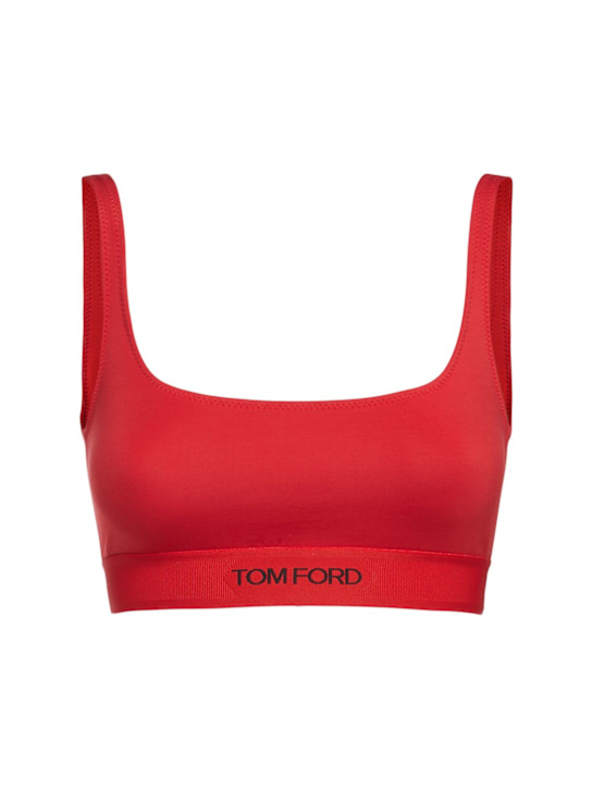 Tom Ford: Logo signature bralette - Red - women_0 | Luisa Via Roma
