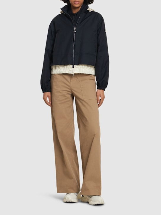 Moncler: Janze cotton blend down jacket - women_1 | Luisa Via Roma