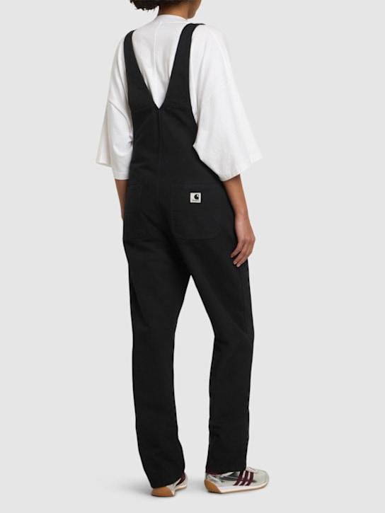 Carhartt WIP: Bib straight canvas overalls -  Rinsed Black - women_2 | Luisa Via Roma