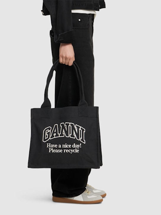 GANNI: Large Easy denim shopping bag - women_1 | Luisa Via Roma
