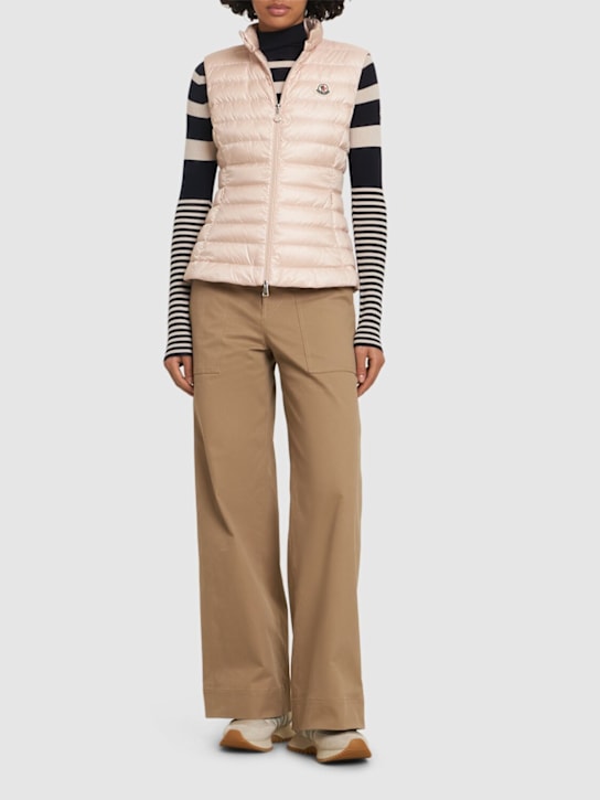 Moncler: Igens尼龙羽绒马甲 - 粉色 - women_1 | Luisa Via Roma