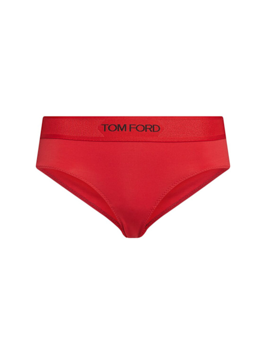 Tom Ford: Logo signature briefs - Red - women_0 | Luisa Via Roma