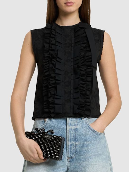 Self-portrait: Crystal box clutch - Black - women_1 | Luisa Via Roma