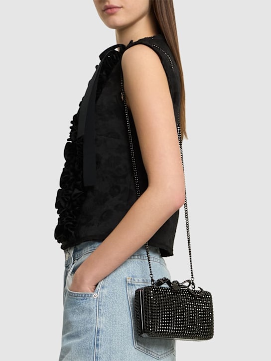 Self-portrait: Crystal box clutch - Black - women_2 | Luisa Via Roma