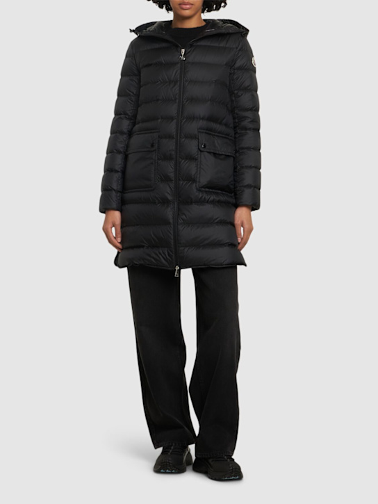 Moncler: Sedan nylon down long parka - women_1 | Luisa Via Roma