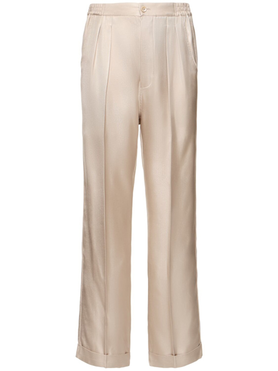 Tom Ford: Silk twill lounge pants - Ivory - men_0 | Luisa Via Roma