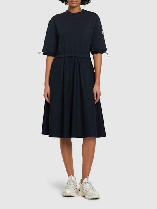 Moncler: Cotton fleece jersey dress - women_1 | Luisa Via Roma