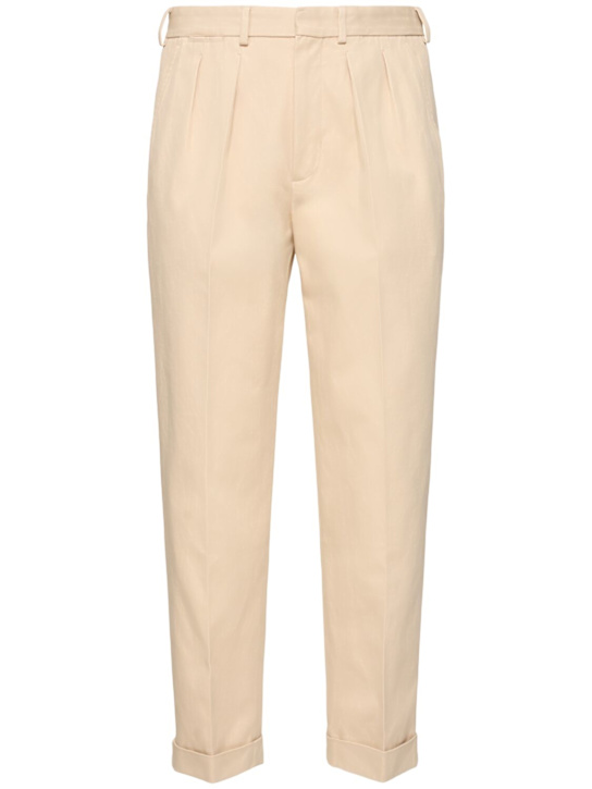 Bio-cotton gabardine double pleat pants - Thumbnail 1
