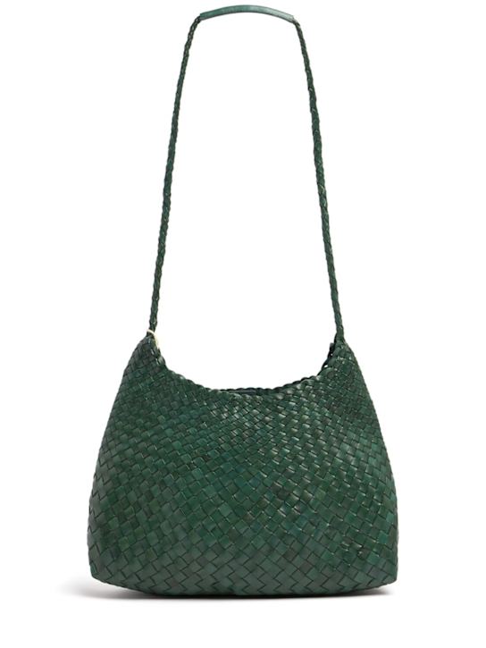 Dragon Diffusion: Santa Rosa handwoven tapered leather bag - Military Green - women_0 | Luisa Via Roma
