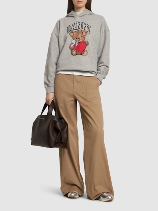 GANNI: Isoli Bear oversize sweatshirt hoodie - women_1 | Luisa Via Roma